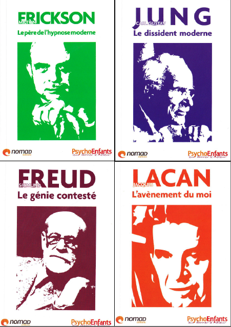 Découvrez Freud, Lacan, Jung et Erickson dans un pack de 4 ouvrages reprenant les concepts clés de ces théoriciens de génie.